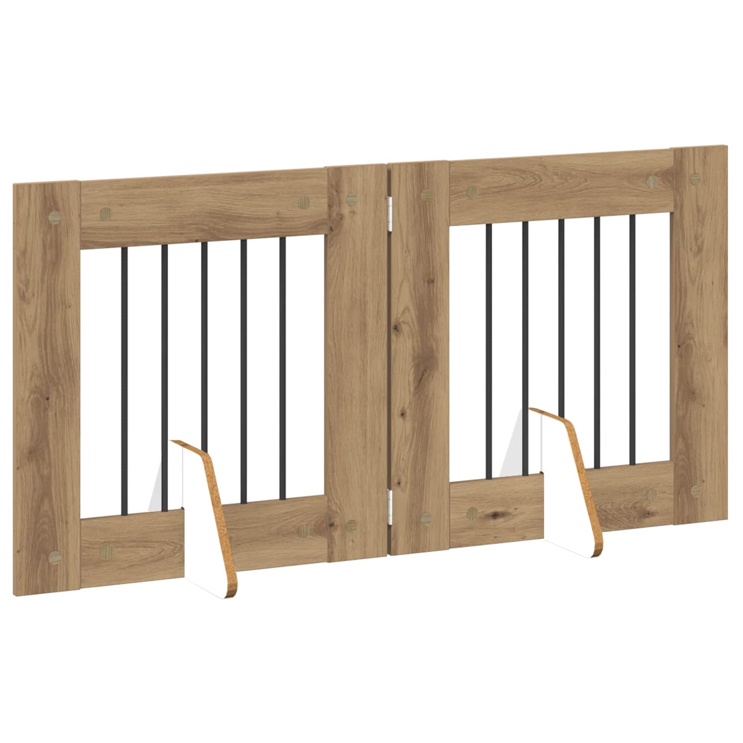 Foldable Dog Gate with Stands 2 pcs Artisan Oak 120.5 cm