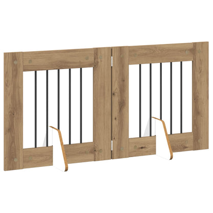 Foldable Dog Gate with Stands 2 pcs Artisan Oak 120.5 cm
