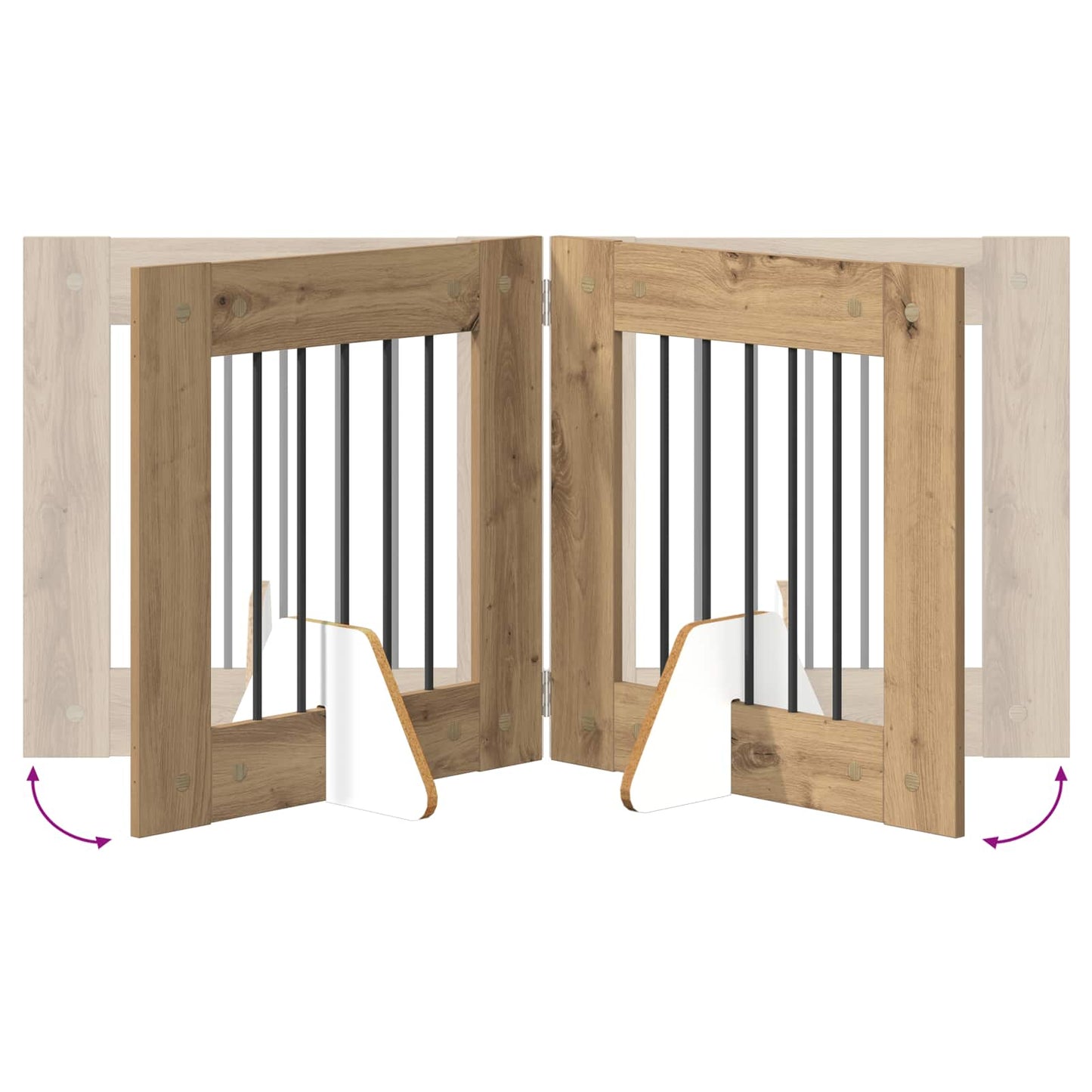 Foldable Dog Gate with Stands 2 pcs Artisan Oak 120.5 cm