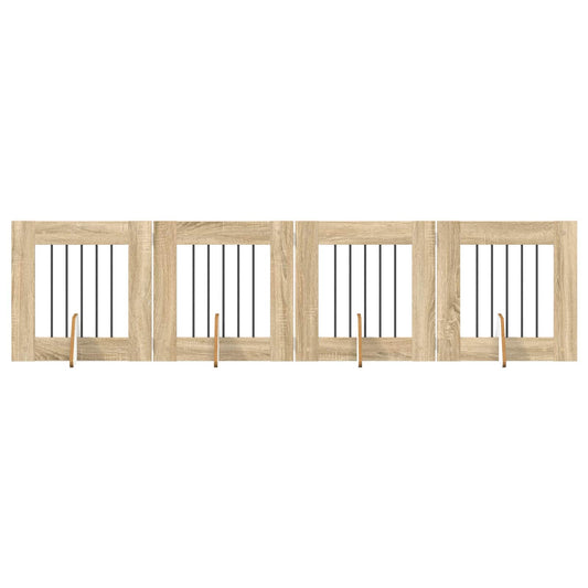 Foldable Dog Gate with Stands 4 pcs Sonoma Oak 241 cm