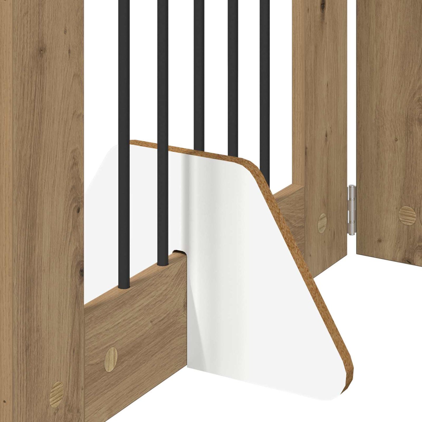 Foldable Dog Gate with Stands 4 pcs Artisan Oak 241 cm