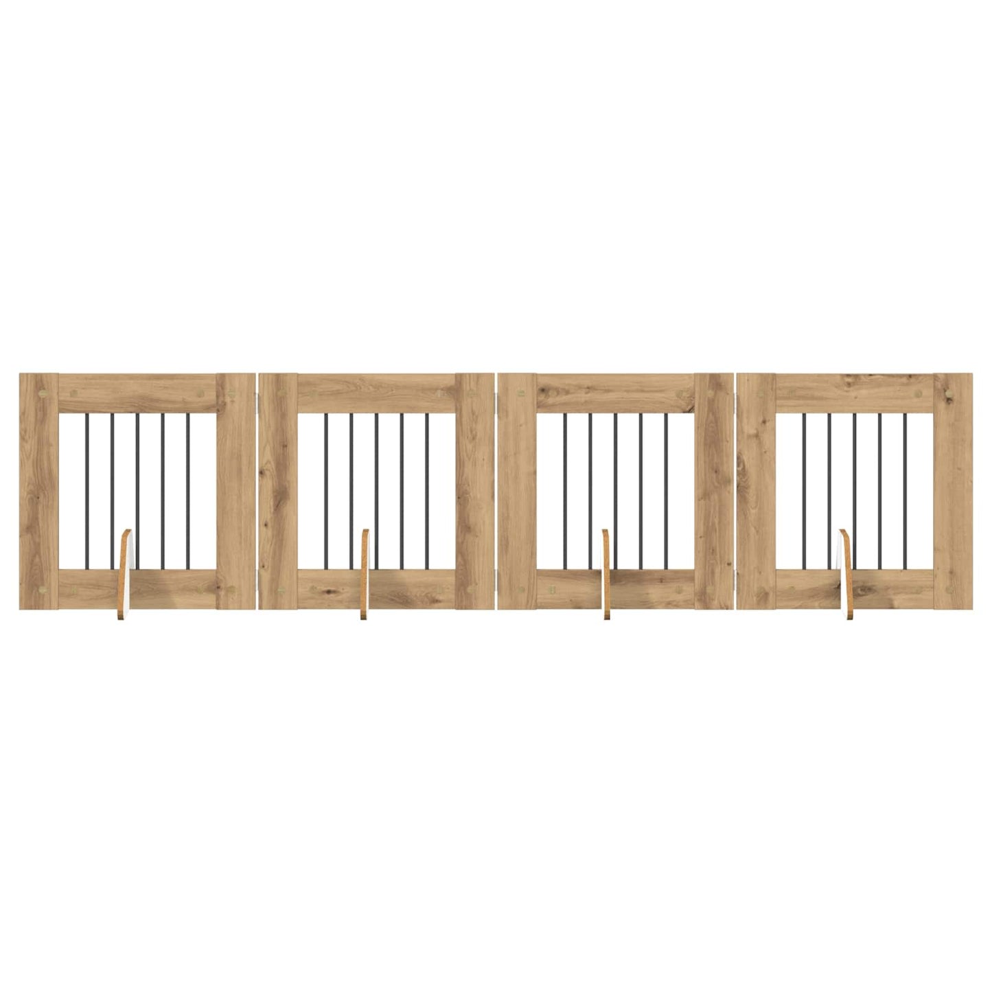 Foldable Dog Gate with Stands 4 pcs Artisan Oak 241 cm