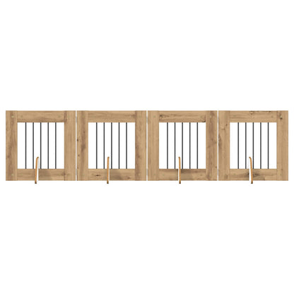 Foldable Dog Gate with Stands 4 pcs Artisan Oak 241 cm