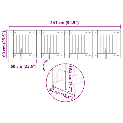 Foldable Dog Gate with Stands 4 pcs Artisan Oak 241 cm