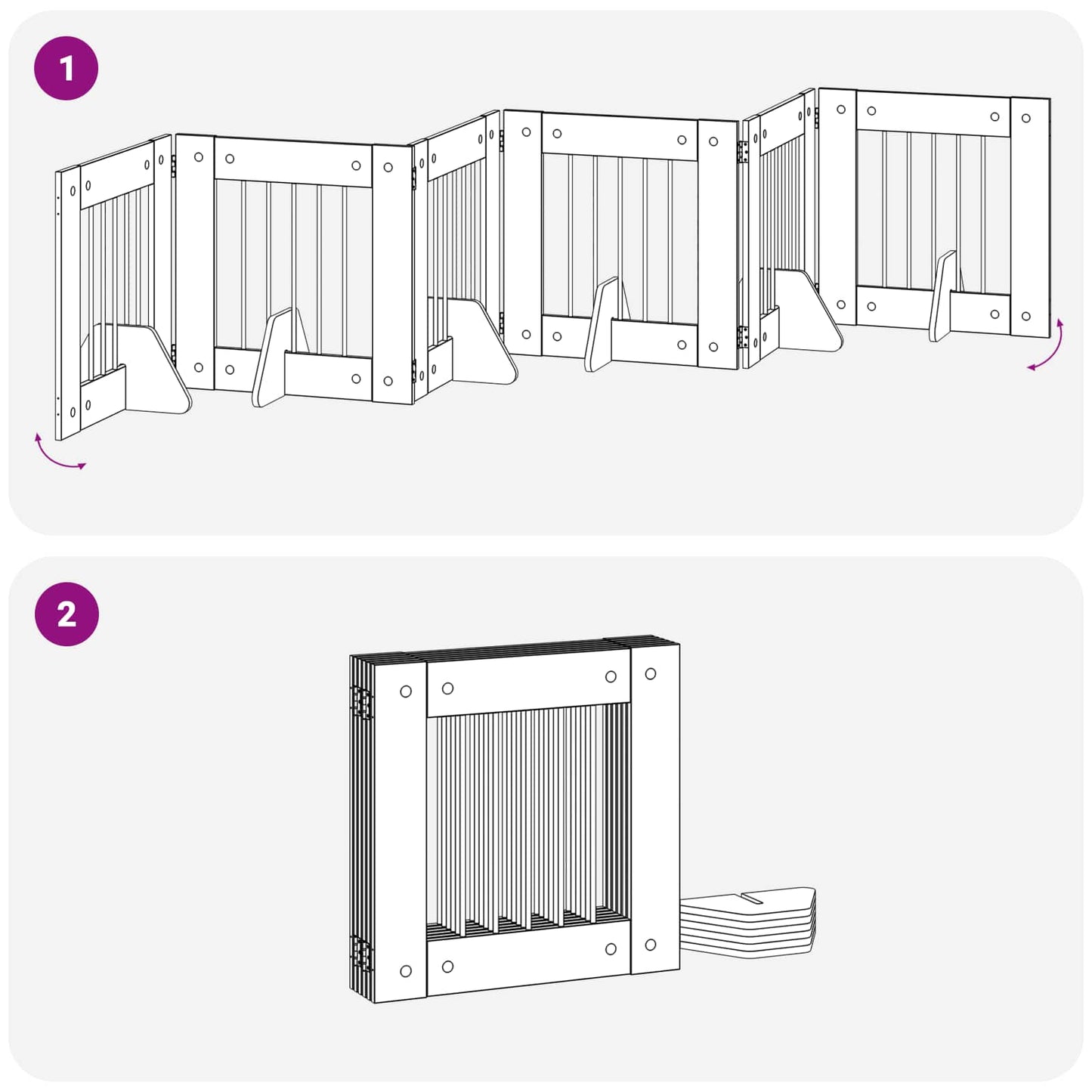 Dog Gate with Stands 6 pcs Black Oak 60 x 60 cm Engineered Wood