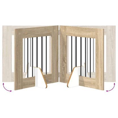 Foldable Dog Gate with Stands 6 pcs Sonoma Oak 362 cm