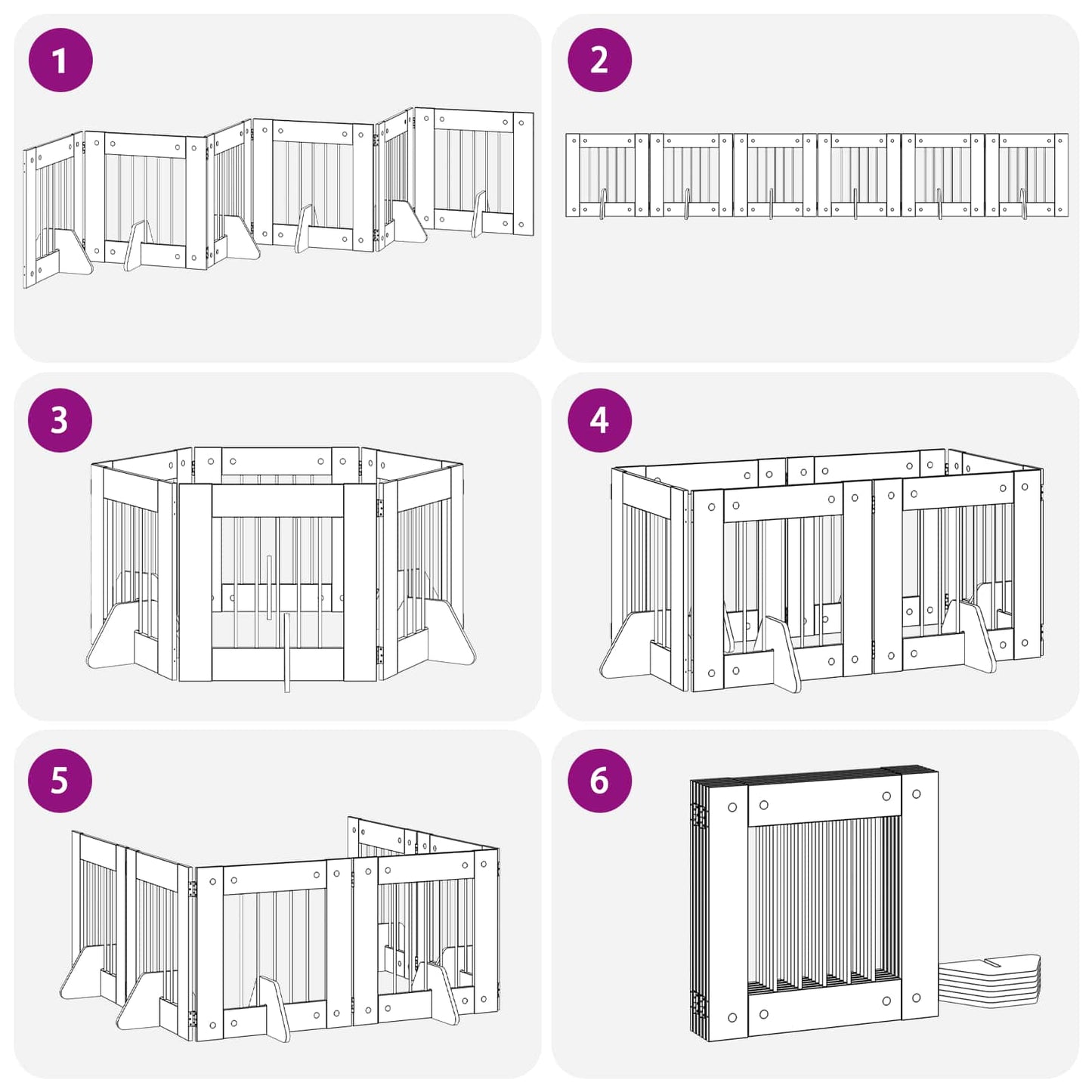 Foldable Dog Gate with Stands 6 pcs Sonoma Oak 362 cm
