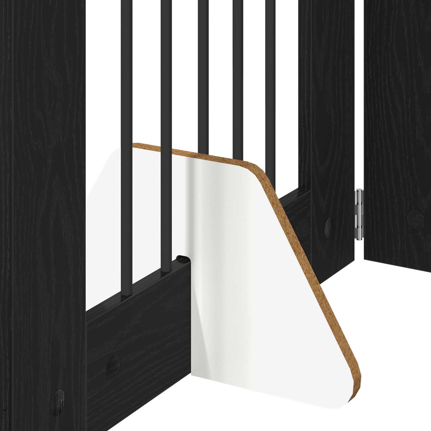 Foldable Dog Gate with Stands 8 pcs Black Oak 60 cm