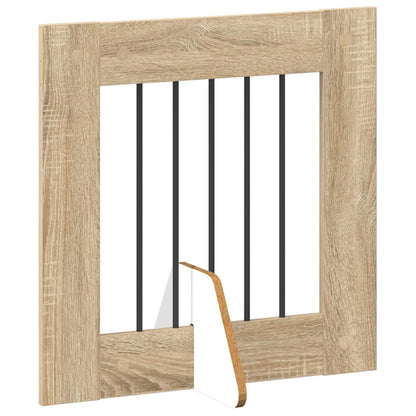 Foldable Dog Gate with Stands 8 pcs Sonoma Oak 60 cm