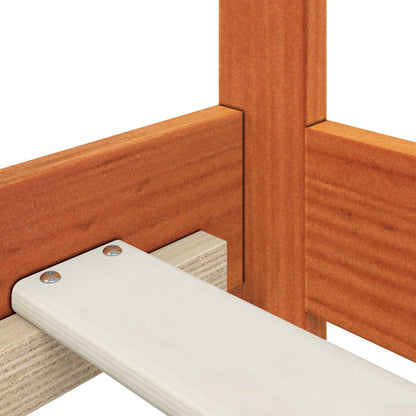 Bed Frame with Headboard Wax Brown 90 x 190 cm Solid Pine Wood