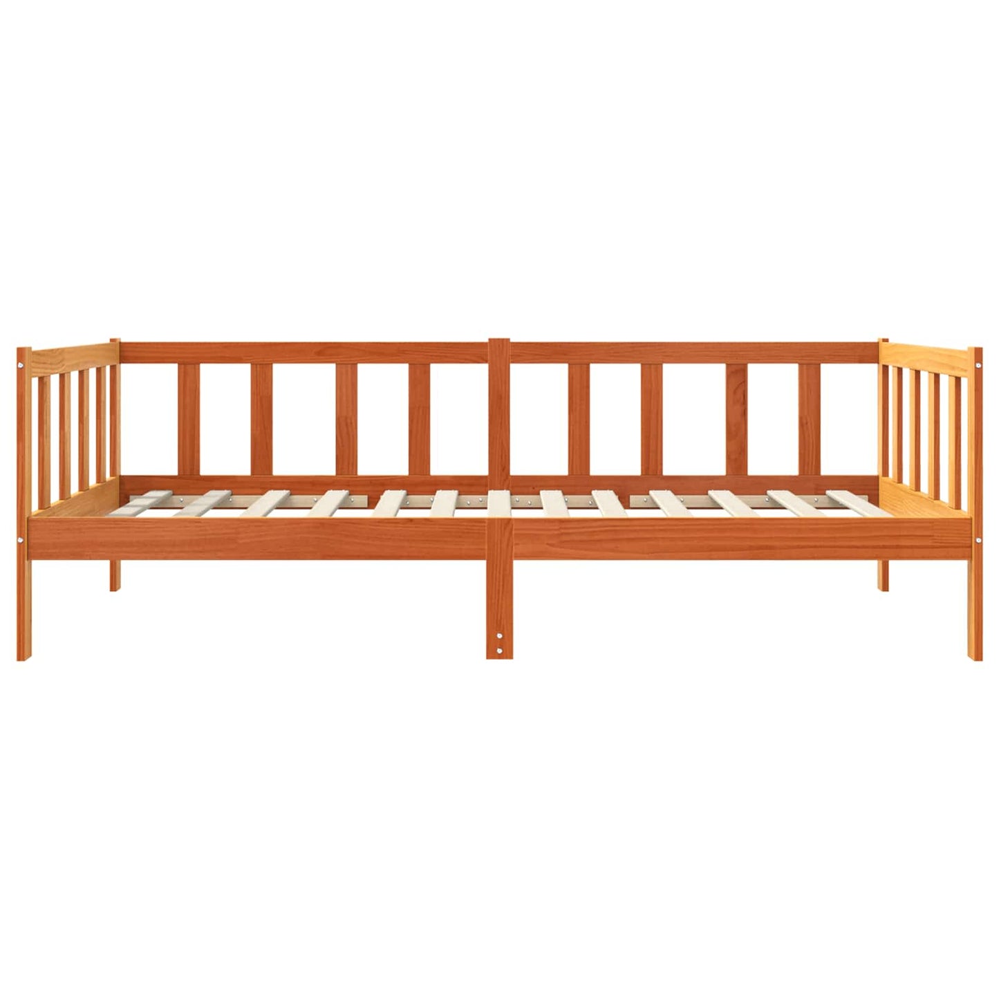 Bed Frame with Headboard Wax Brown 90 x 190 cm Solid Pine Wood