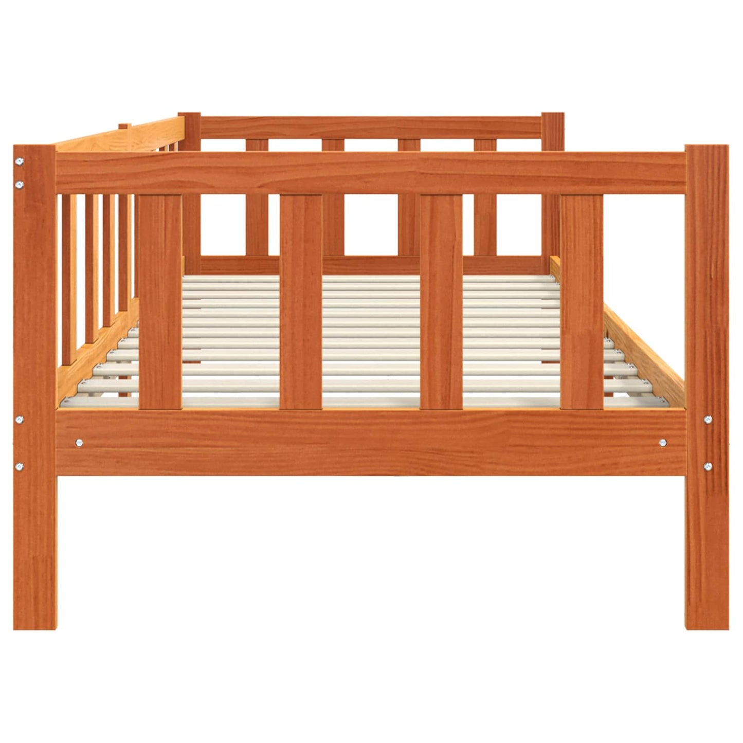 Bed Frame with Headboard Wax Brown 90 x 190 cm Solid Pine Wood