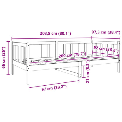 Bed Frame with Headboard Wax Brown 90 x 190 cm Solid Pine Wood