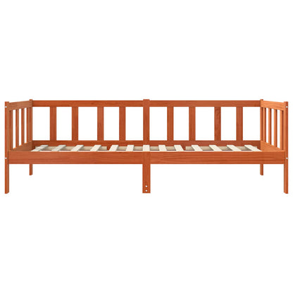 Bed Frame with Headboard Wax Brown 80 x 200 cm Solid Pine Wood