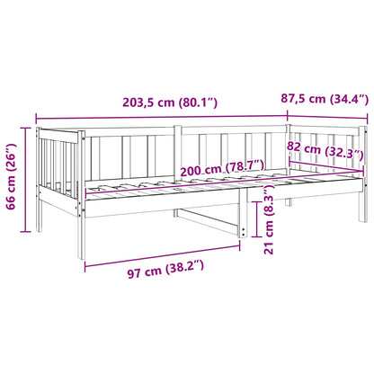 Bed Frame with Headboard Wax Brown 80 x 200 cm Solid Pine Wood