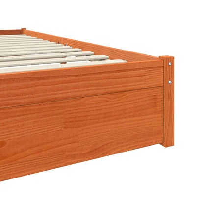 Bed Frame Wax Brown 150 x 200 cm Solid Pine Wood