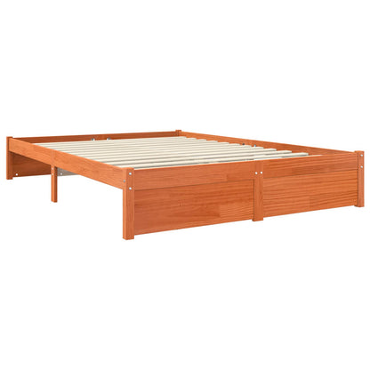 Bed Frame Wax Brown 150 x 200 cm Solid Pine Wood