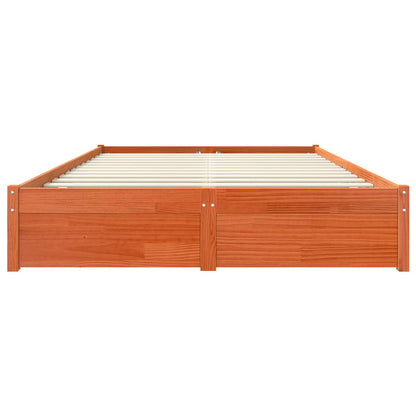 Bed Frame Wax Brown 150 x 200 cm Solid Pine Wood