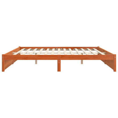 Bed Frame Wax Brown 150 x 200 cm Solid Pine Wood