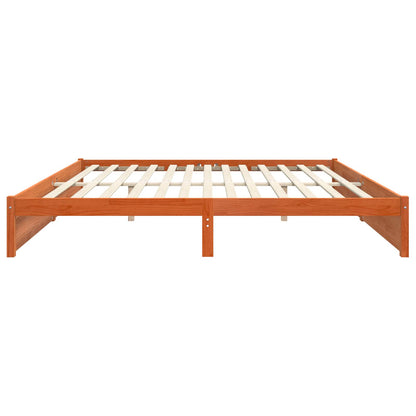 Bed Frame Wax Brown 180 x 200 cm Solid Pine Wood