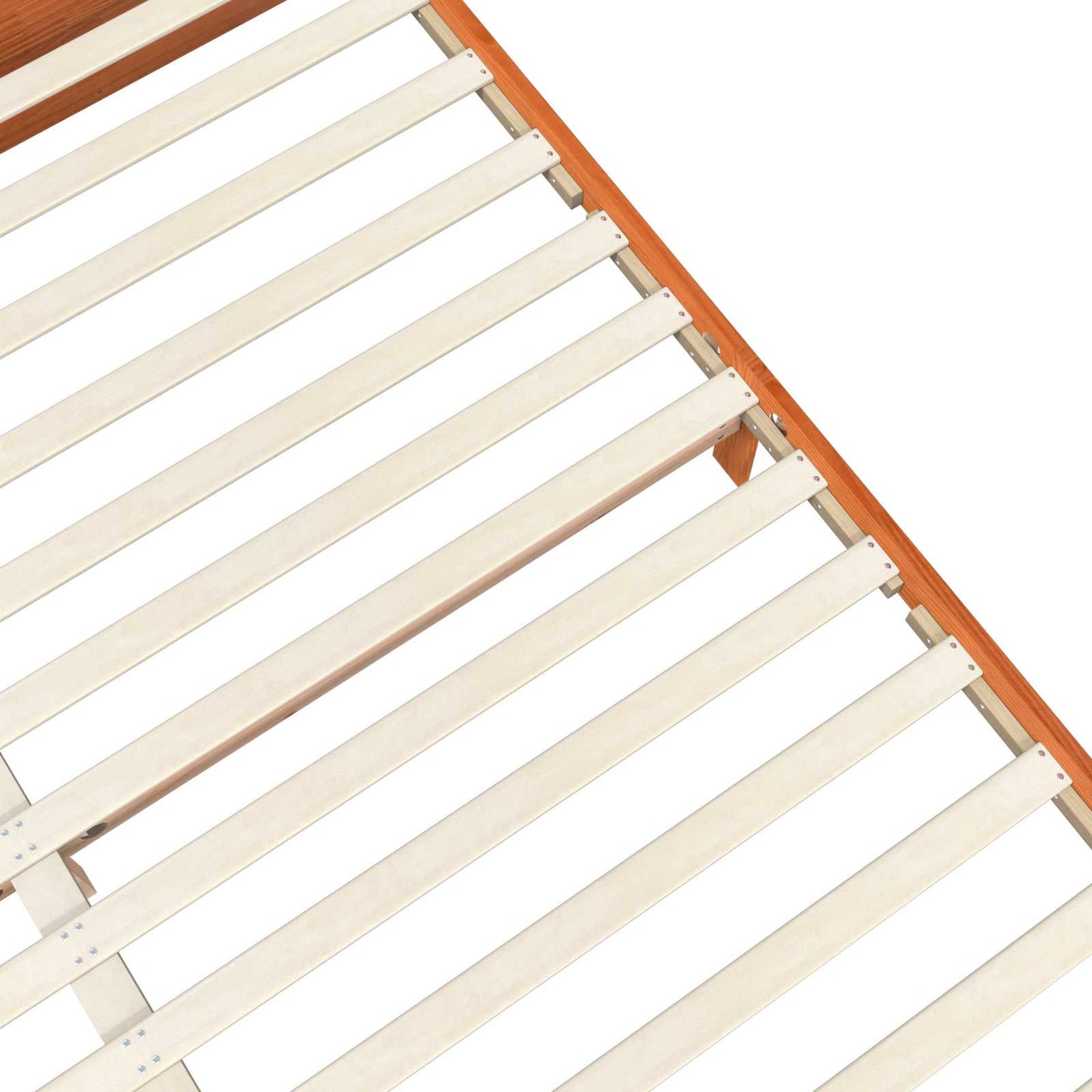 Bed Frame Wax Brown 200 x 200 cm Solid Pine Wood