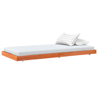 Bed Frame Wax Brown 70 x 190 cm Solid Pine Wood