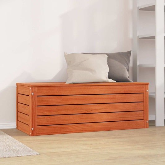 Storage Box Wax Brown 109 x 36.5 x 33 cm Solid Pine Wood