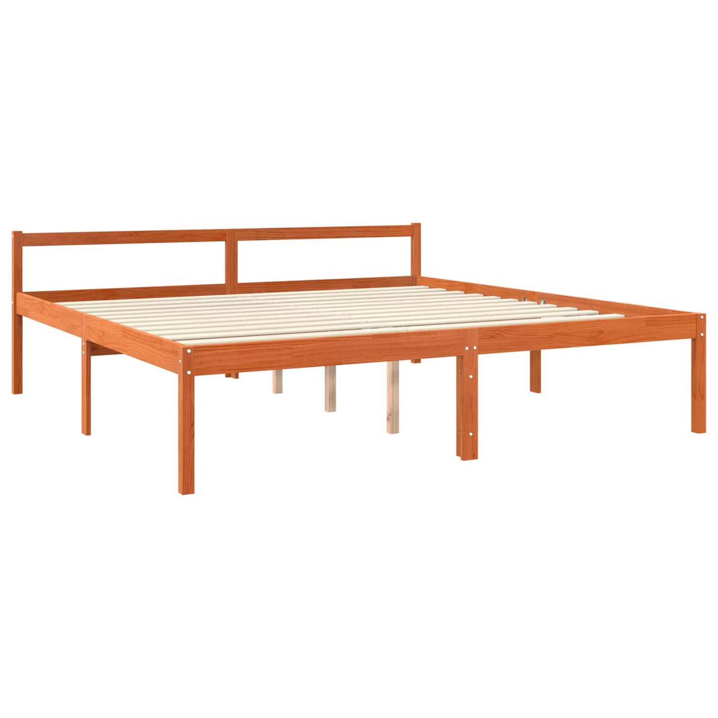 Bed Frame with Headboard Wax Brown 180 x 200 cm Solid Pine Wood