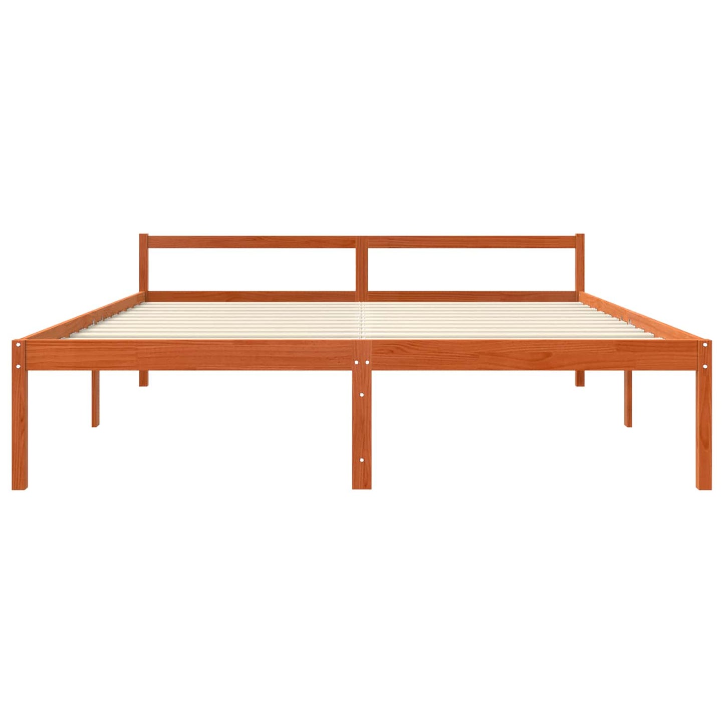 Bed Frame with Headboard Wax Brown 180 x 200 cm Solid Pine Wood