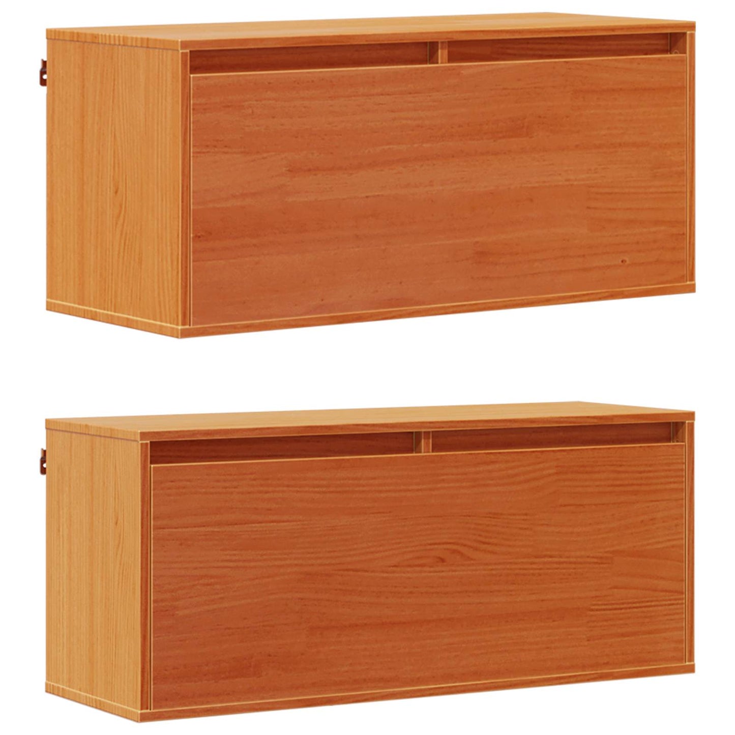 Wall Cabinet 2 pcs Wax Brown 80 x 30 x 35 cm Solid Pine Wood