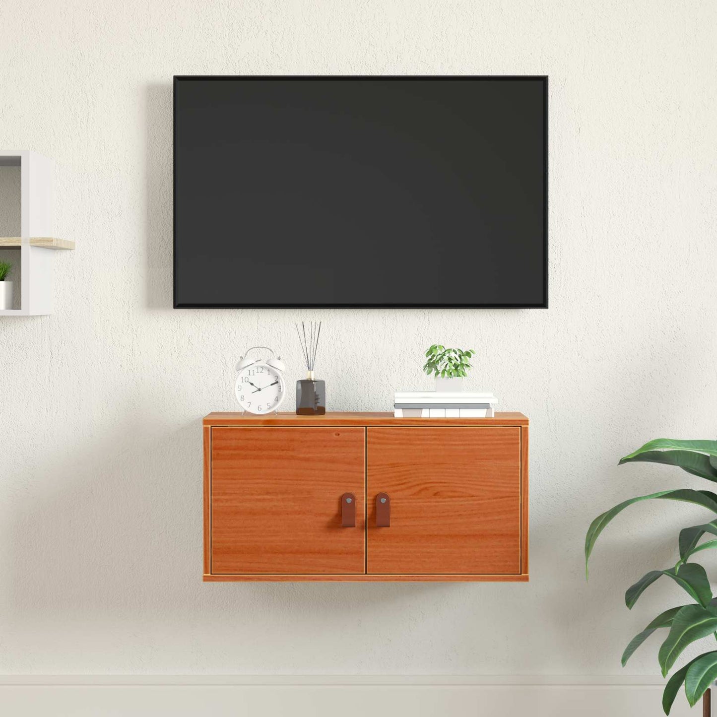Wall Cabinet Wax Brown 60 x 30 x 30 cm Solid Pine Wood