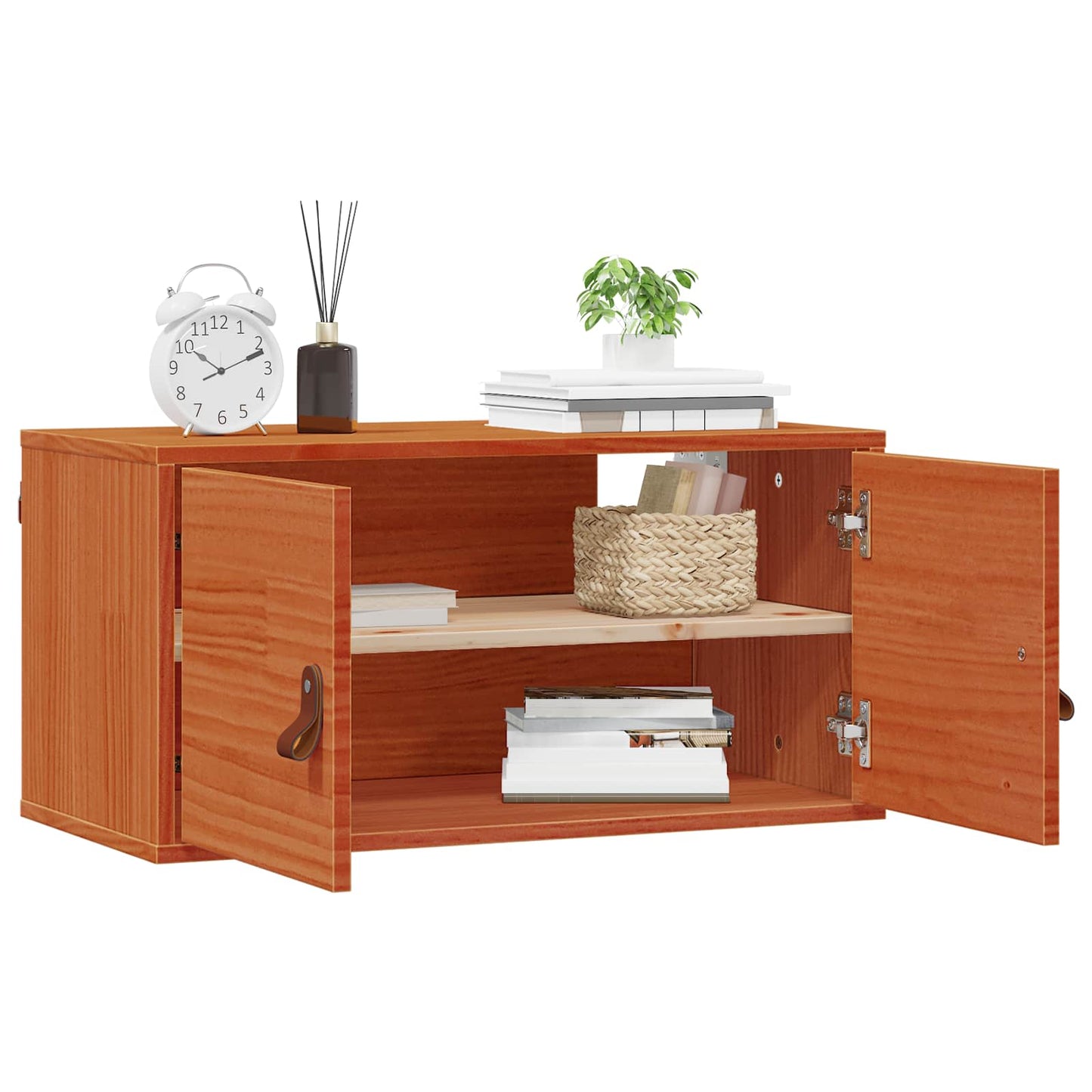 Wall Cabinet Wax Brown 60 x 30 x 30 cm Solid Pine Wood