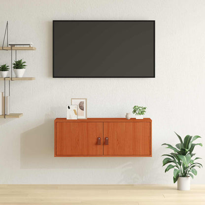Wall Cabinet Wax Brown 80 x 30 x 30 cm Solid Pine Wood