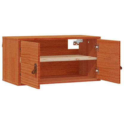 Wall Cabinet Wax Brown 80 x 30 x 30 cm Solid Pine Wood