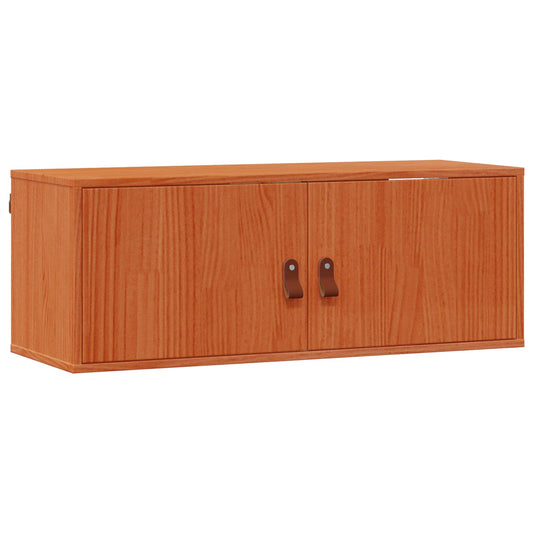 Wall Cabinet 2 pcs Wax Brown 80 x 30 x 30 cm Solid Pine Wood