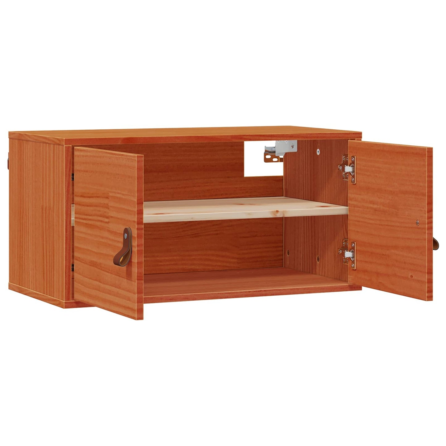 Wall Cabinet 2 pcs Wax Brown 80 x 30 x 30 cm Solid Pine Wood