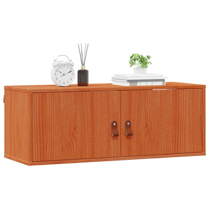 Wall Cabinet 2 pcs Wax Brown 80 x 30 x 30 cm Solid Pine Wood