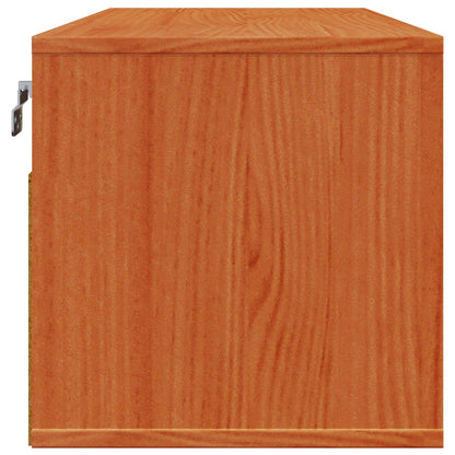 Wall Cabinet 2 pcs Wax Brown 80 x 30 x 30 cm Solid Pine Wood