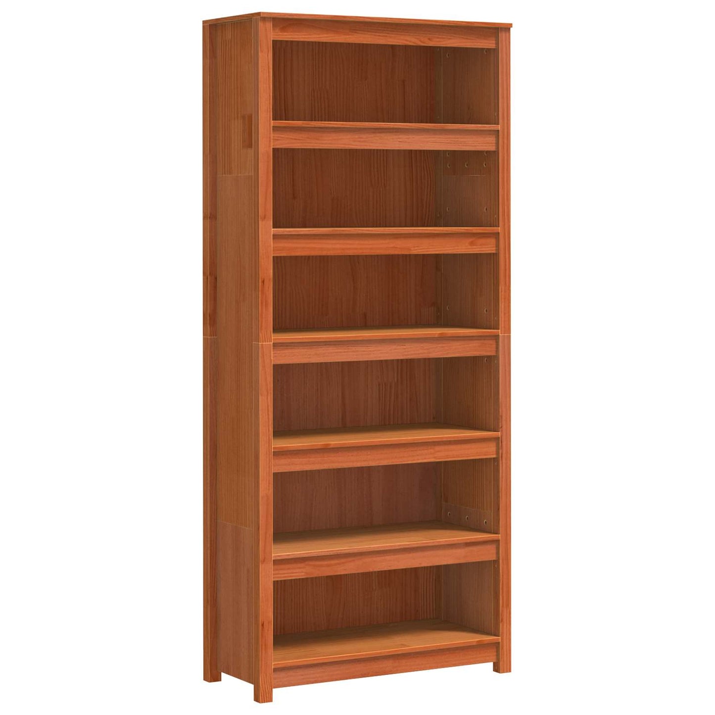 Book Cabinet Wax Brown 80 x 35 x 183 cm Solid Pine Wood