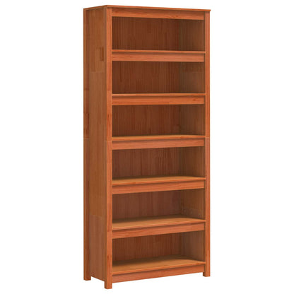 Book Cabinet Wax Brown 80 x 35 x 183 cm Solid Pine Wood