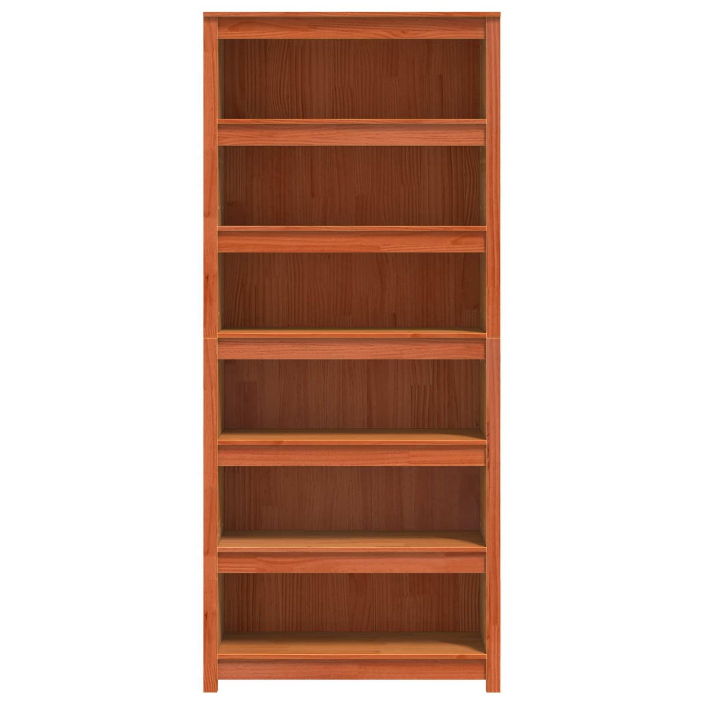 Book Cabinet Wax Brown 80 x 35 x 183 cm Solid Pine Wood