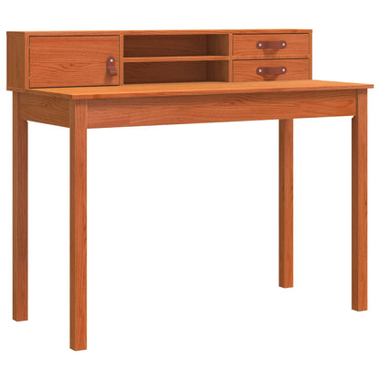 Desk with Drawer Wax Brown 110 x 50 x 93 cm Soild Pine Wood