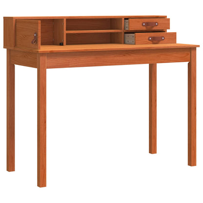 Desk with Drawer Wax Brown 110 x 50 x 93 cm Soild Pine Wood