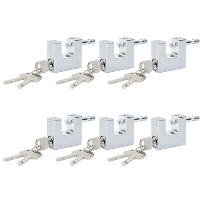 Padlock 6 pcs Silver Steel