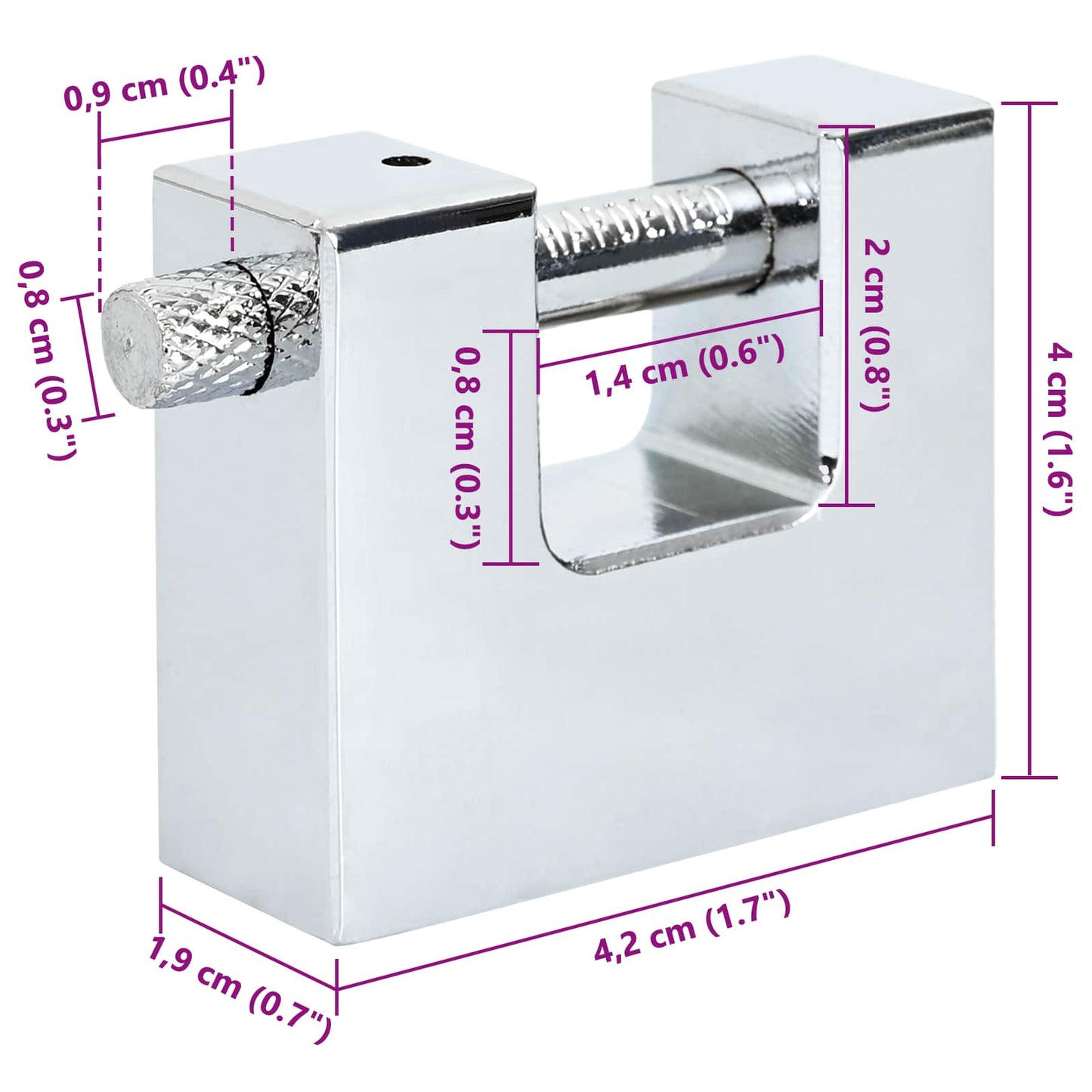 Padlock 12 pcs Silver Steel