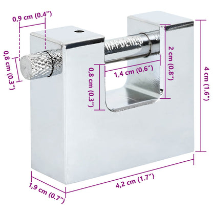 Padlock 12 pcs Silver Steel
