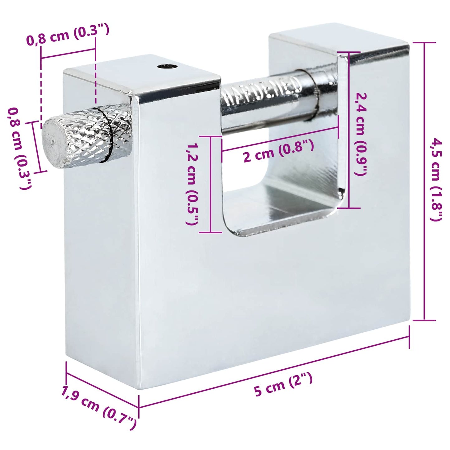 Padlock 2 pcs Silver Steel