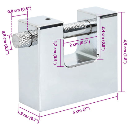 Padlock 12 pcs Silver Steel