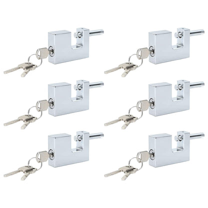 Padlock 6 pcs Silver Steel