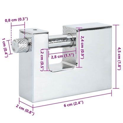 Padlock 12 pcs Silver Steel